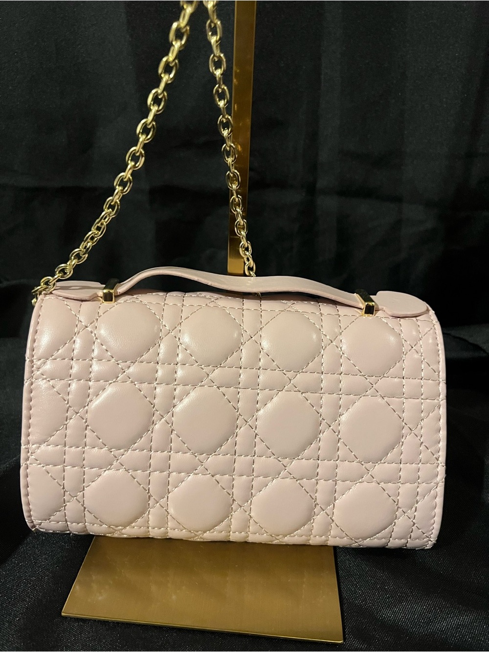 Dior Pale Pink Quilted Leather Crossbody with Gold Hardware - Picture 6 of 12
